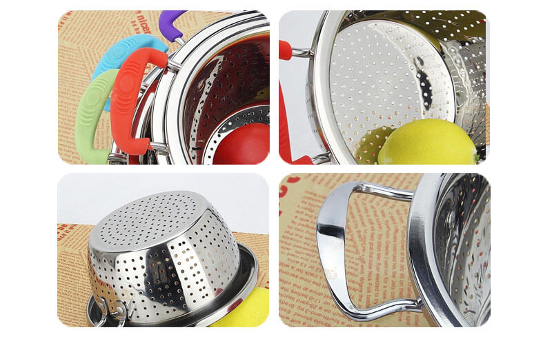 basket stainless steel OEM large colander WHOLESALE