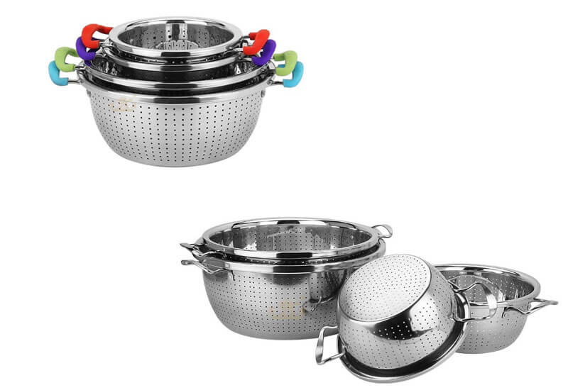 basket stainless steel OEM large colander manufacturer