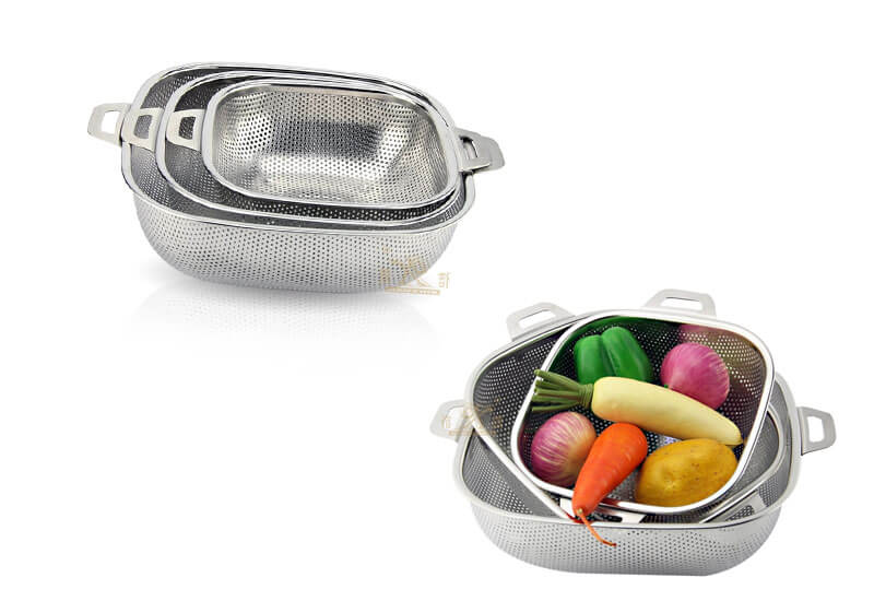 salad basket OEM steel strainer supplier