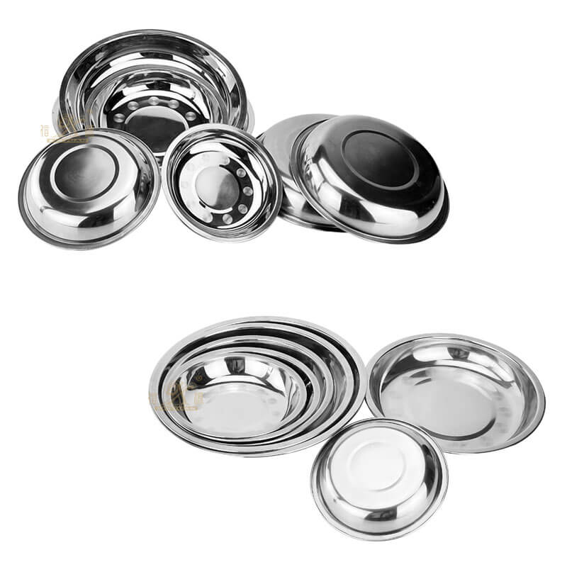 stainless steel round plate wholesale dinner plate dish supplier