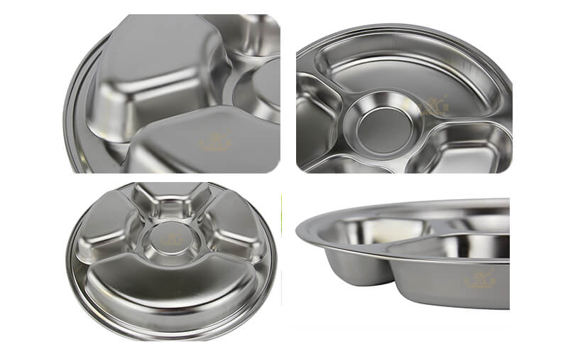 stainless food tray wholesale divided serving tray export